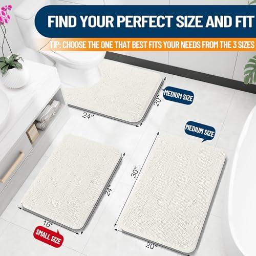 OLANLY Small Bathroom Rugs 24x16, Extra Soft Absorbent Chenille Bath Rugs - Image 2
