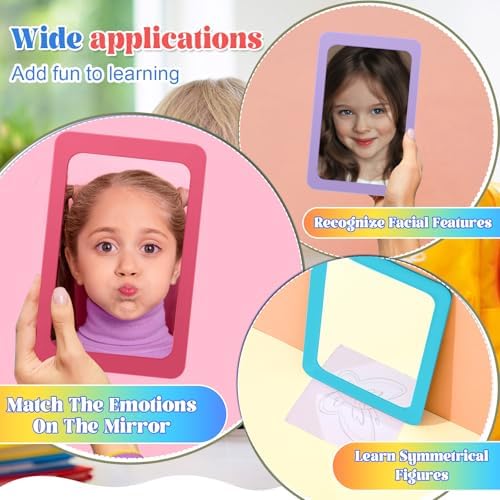 Dandat 10 Pcs 6x4 Shatter Proof Unbreakable Kids Mirrors, Pastel Colors - Image 4
