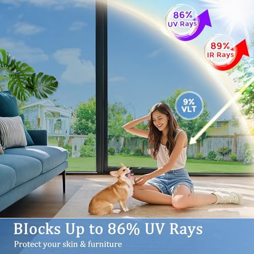 Coavas One Way Privacy Window Film with 3 Tools, Blue 17.5"x 78.7" - Image 3