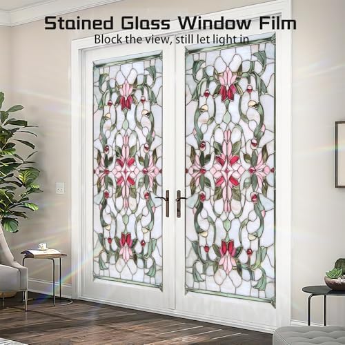 Window Privacy Film Frosted Glass Window Sticker Window Film Static Glass Cling Tint Non-Adhesive for Home Door Decorative Frosting Cover 17.5 X 78.7 inch - Image 3