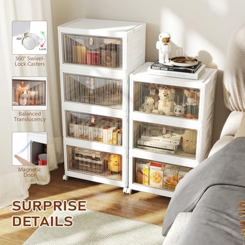 Wise Oannes Closet Organizers and storage, Storage cabinet with Wheels, 23QT, White - Image 4