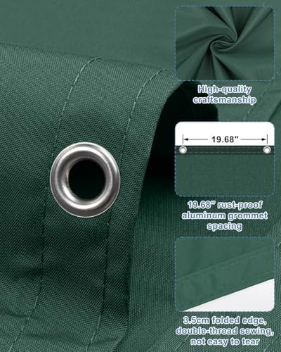 SUNLAX Waterproof Balcony Privacy Screen 3'x16' Dark Green Fence Cover - Image 4
