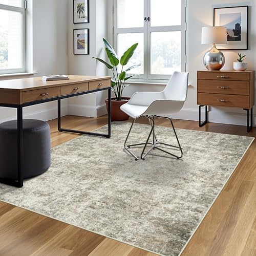 4x6 Area Rugs for Living Room Washable Bedroom Dining Room Beige Brown - Image 3