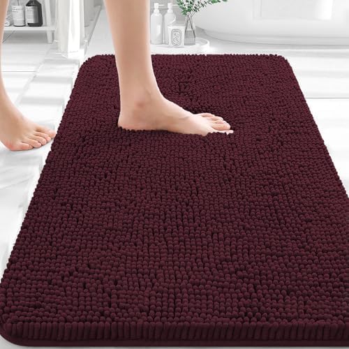 OLANLY Bathroom Rugs 30x20, Extra Soft Absorbent Chenille Bath Rugs by OLANLY
