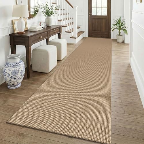 KOZYFLY Boho 3x12 Runners Rugs for Hallway, Long Washable Runner Rug, Woven Non Slip Kitchen Runner, Braided Entryway Rug, Floor Carpet for Entry, Aisle, Hall, Orange Beige/Tan/Brown by KOZYFLY