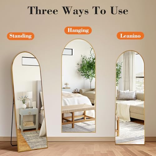 Arched Full Length Floor Mirror 56"x15", Body Standing Mirror - Image 5