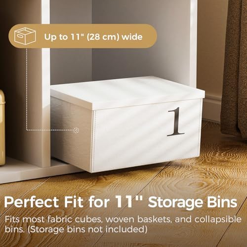 COMHOMA 9 Wood Cube Storage Organizer with Open Back and Removable Back Panels, 11In White Cube Storage Bookshelf, Cubicle Shelf Bookcase for Home Office Bedroom Living Room, Vertical or Horizontal - Image 4