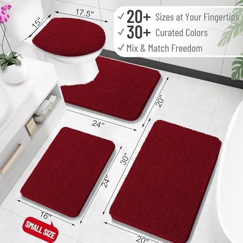OLANLY Toilet Rugs U-Shaped 24x24, Soft Absorbent Chenille Contour Rugs - Image 2