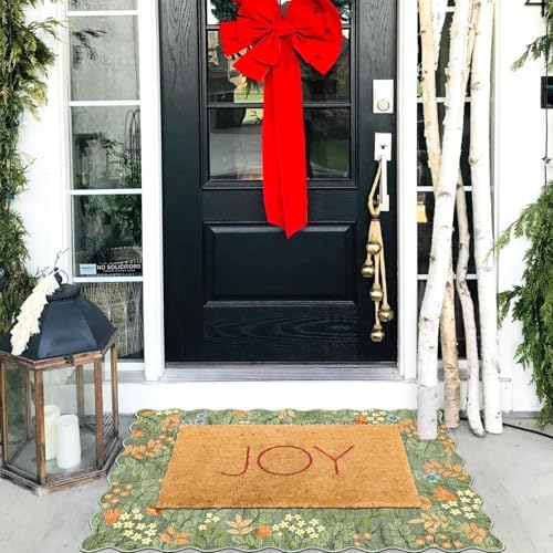 Front Door Mat Indoor Outside Entrance, 2x3 Sage Green Floral Rug - Image 6