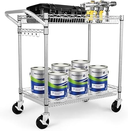 WDT Heavy Duty 2 Tier Rolling Cart, NSF Listed, 660Lbs Capacity, Commercial Grade Metal, 35.63"x18.1"x33.93" - Image 3