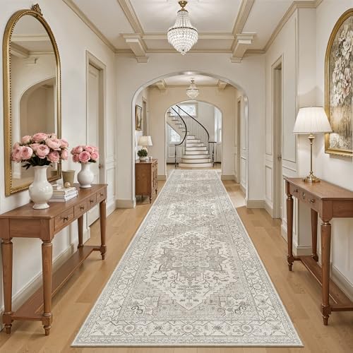 Madane Hallway Runner Rug 3x16 Washable Kitchen Runners Long, Beige/Brown - Image 4