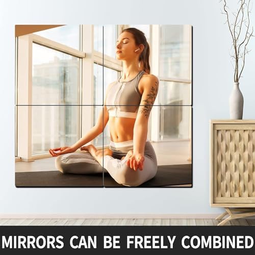 Unbreakable Full Length Wall Mirror Cheap,Over The Door Mirror,4 Pcs 16"x16",Shatterproof Plexiglass Acrylic,Plexiglass Makeup Mirror Long Mirrors for Bedroom Closet,Workout for Home Gym Bodyv - Image 5