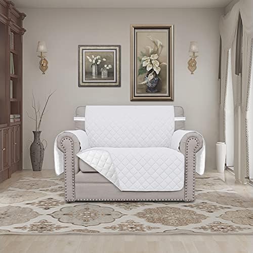 Easy-Going Reversible Couch Cover, Oversized Chair, White/White - Image 2