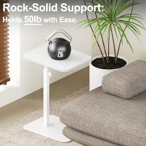Side Table Sofa Tray for Couch Heavy Metal Base Swivel/Adjustable Height - Image 6