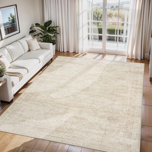 Aelenmu 6x9 Area Rugs for Living Room Washable Bedroom Dining Room Beige by Aelenmu