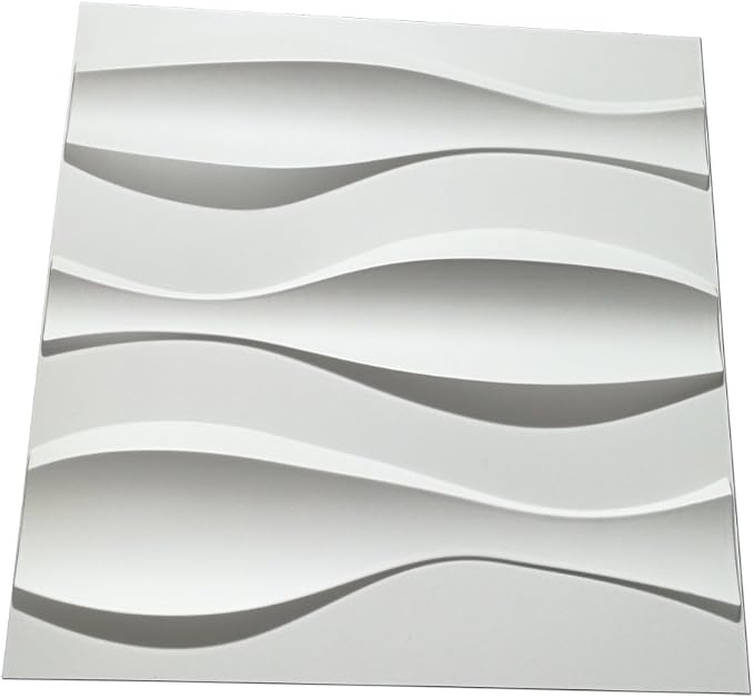 Art3d 19.7" x 19.7" (Pack of 12) Wall Panel Wave, White - Image 4