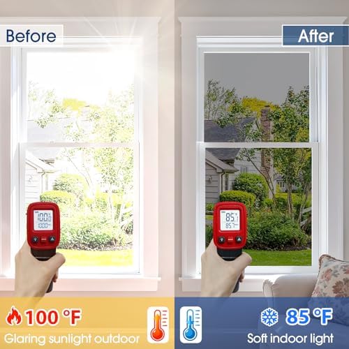 Coavas One Way Privacy Window Film Heat & Glare Control, 35.4"x78.7" Silver - Image 5