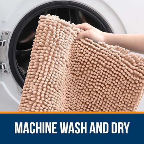 OLANLY Bathroom Runner Rugs 47x17, Extra Soft Absorbent Chenille Bath Rugs - Image 5