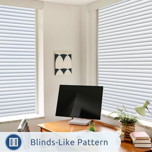 rabbitgoo Frosted Glass Window Privacy Film, Blinds Pattern, 23.6" x 78.7" - Image 4