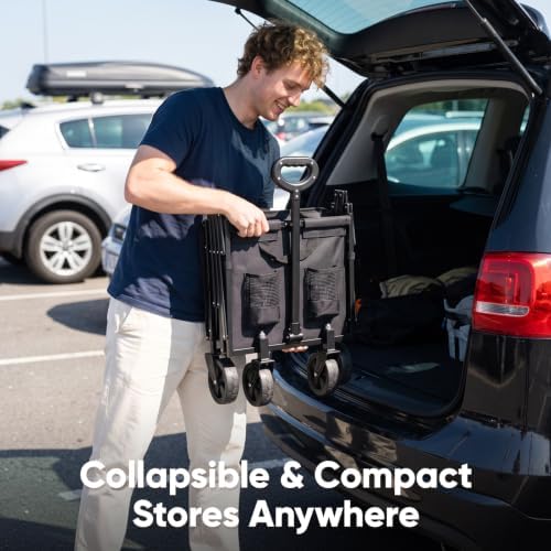 Golabs WA1 Collapsible Folding Wagon Cart, Max 220lb Load, Expands to 100L - Image 4