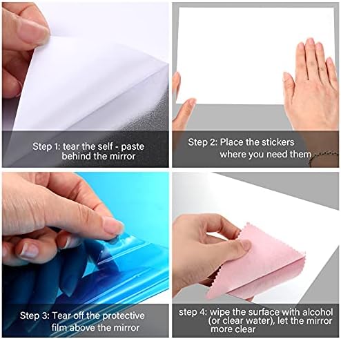 Zonon Flexible Mirror Sheets Self Adhesive Non Glass Mirror Tiles Stickers for Home Wall Decor(50 Pieces,6 x 9 Inches) - Image 2