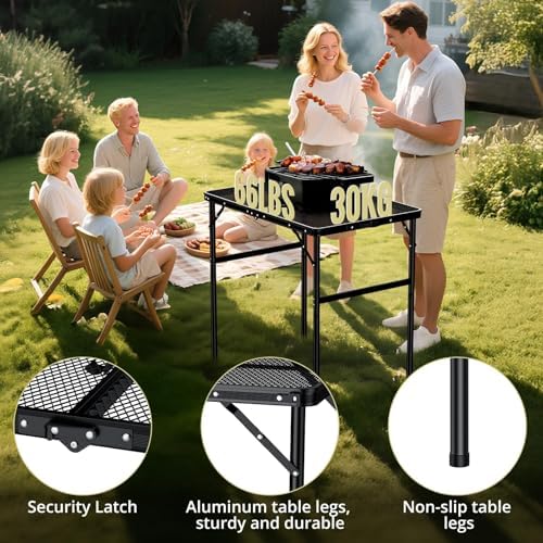 Anbte 3ft Portable Grill Table Max 29.5", 2 Adjustable Heights, 31" X 22" - Image 6