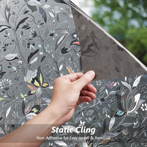 Kromapolis Window Privacy Film, Stained Glass, Grayish Black 17.5″ x 157.4″ - Image 6