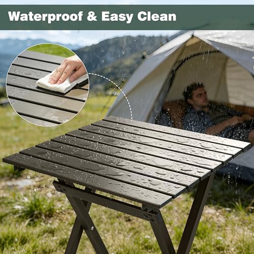 SUNNYFEEL Folding Camping Table - Lightweight Aluminum Portable Picnic Table for Cooking, Beach, Hiking, Travel, Fishing, BBQ, Indoor Outdoor Small Foldable Camp Tables - Image 5