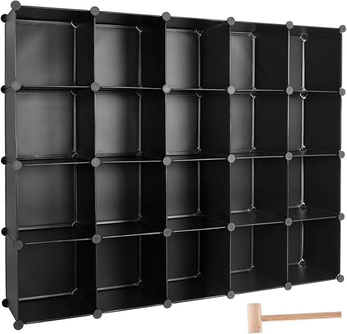 Cube Storage Organizer, DIY Plastic Closet Cabinet Modular Bookcase, Storage Shelves for Bedroom Living Room, Office（20-Cube，Plastic） by Worththetrustofeverycusto