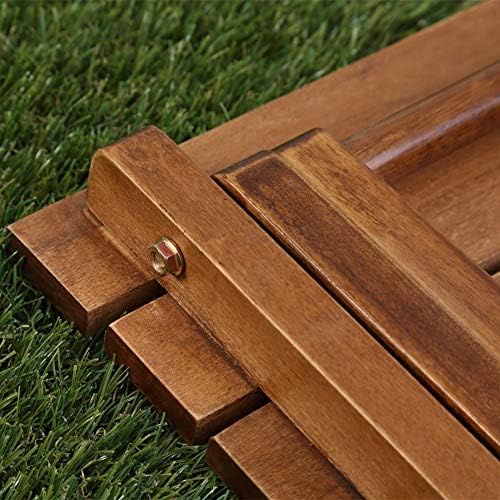 Outdoor Small Table Square Folding Wooden Patio Side Table Furniture Table for Adirondack Chair, Balcony, Porch, No Assembly Required, Brown - Image 7