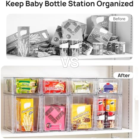 Vtopmart Clear Stackable Storage Drawers, 8 Pack Tall Organizer Set - Image 6