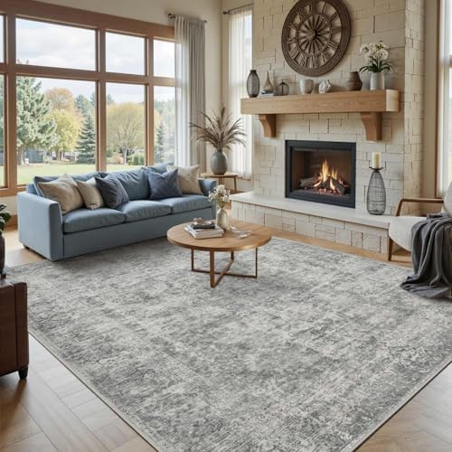 Rugxara Grey 8x10 Area Rugs for Living Room Bedroom Large Washable Rug - Image 5