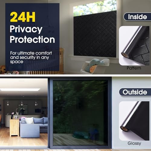 Coavas Blackout Window Privacy Film 100% Light Blocking 29.5"x78.7" - Image 4