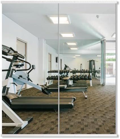 Delma Large Full Body Mirror for Yoga, Frameless Wall-Mounted Glass Panel (60"x25"-White) 2PCS for Home, Garage, Bedroom & Bathroom by Delma