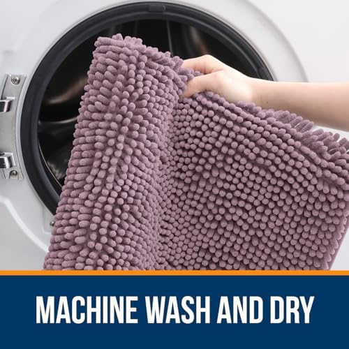 OLANLY Toilet Rugs U-Shaped 24x24, Soft Absorbent Chenille Contour Rugs - Image 5