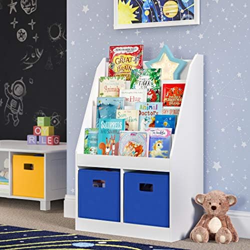 RiverRidge Folding Storage Bins - 4-pack of 10in Tall Blue Cubes - Image 2