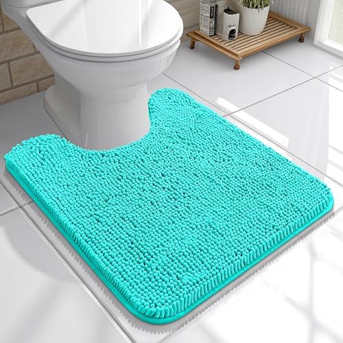 OLANLY Toilet Rugs U-Shaped 20x20, Soft Absorbent Chenille Contour Rugs by OLANLY