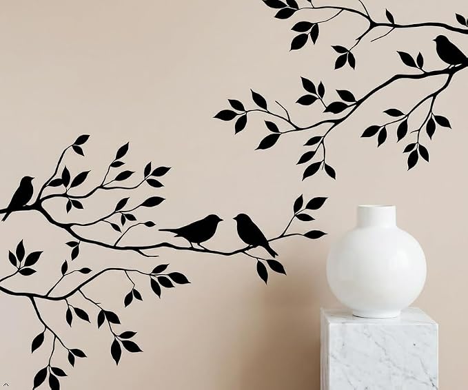 Picniva Birds and Blossoms Vinyl Wall Decal - 16" x 24" Removable Floral Bird Wall Stickers, Peel and Stick DIY Wall Art Decor for Living Room, Bedroom, and Nursery - Image 4