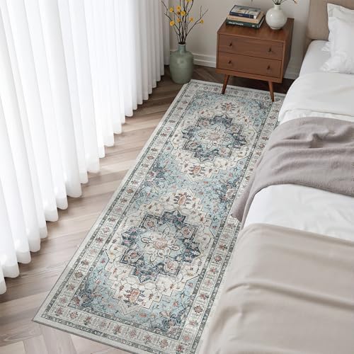 Madane Washable Runner Rug 2x6 Runners for Hallways Non Slip, Blue - Image 4
