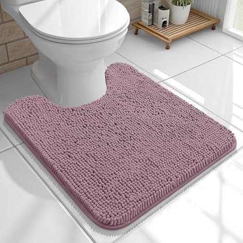 OLANLY Toilet Rugs U-Shaped 20x20, Soft Absorbent Chenille Contour Rugs by OLANLY