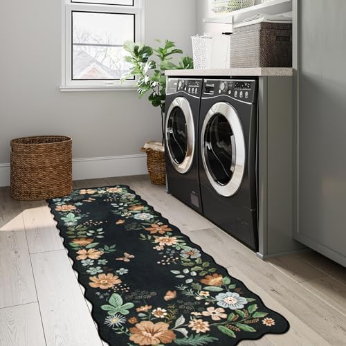 Lahome Floral Kitchen Runner, 2X6 Washable Runner Rug Non Slip Ultra-Thin - Image 4