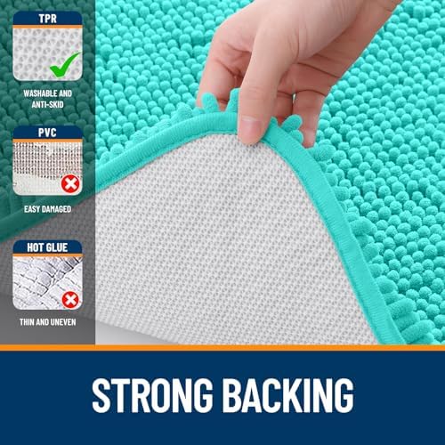 OLANLY Bathroom Runner Rugs 70x24, Extra Soft Absorbent Chenille Bath Rugs - Image 6