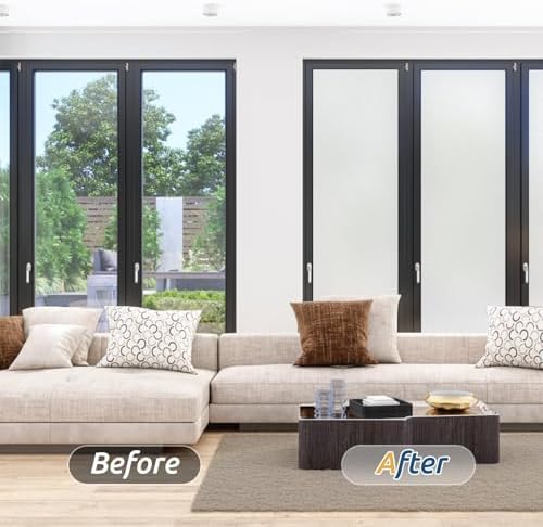 rabbitgoo Frosted Glass Window Privacy Film, Static Cling, 29.5" x 118.1" - Image 6