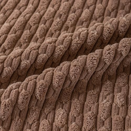 Set of 4 Beige Brown Coffee Decorative Throw Pillow Covers 12x20 Inch Corduroy Pillow Covers for Bed Couch Sofa Living Room Soft Cushion Cases - Image 7