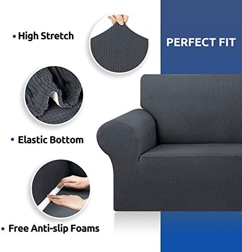 KEKUOU Stretch Oversized Couch Covers for Sofa Slipcover,Charcoal - Image 6