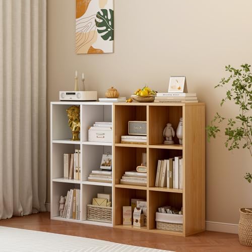 OSCHF 6-Cube Storage Shelf Bookcase, Oak - Image 6