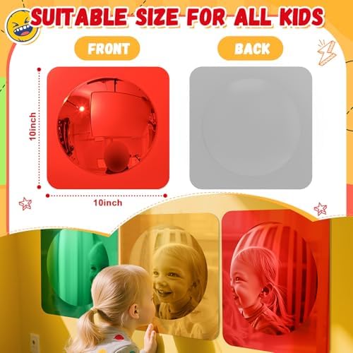 Geiserailie 3 Pcs Sensory Wall Bubble Mirrors, 10 x 10 Inch, CPC Certified - Image 2