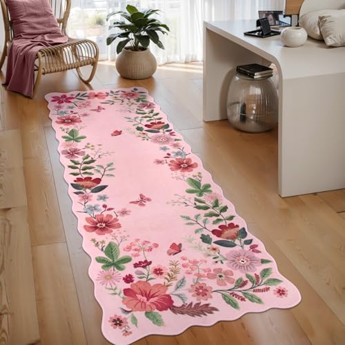 Lahome Floral Kitchen Runner, 2X6 Washable Runner Rug Non-Slip by Lahome