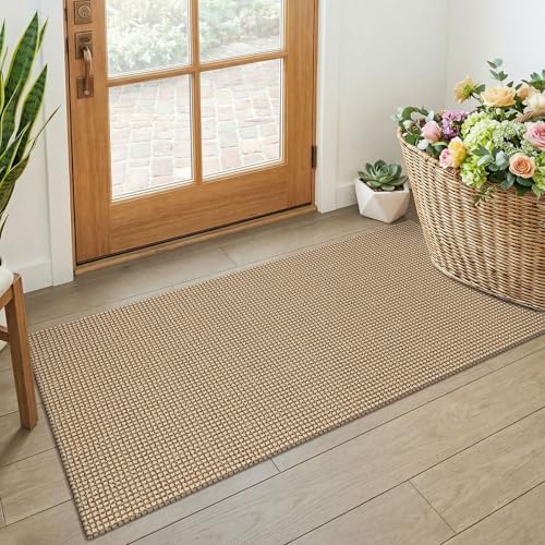 KOZYFLY Boho 2x4 Entry Runner Rug, Small Washable Runners for Entryway, Non Slip Door Mat Indoor Entrance, Front Porch Carpet for Foyer, Kitchen, Bedroom, Bathroom, Orange Beige/Tan/Brown by KOZYFLY
