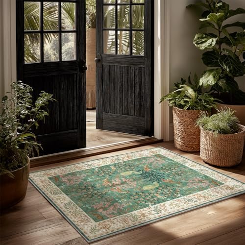 2x3 Washable Throw Rugs for Entryway: Small Area Rug Door Mat Indoor Entrance Non-Slip Low Pile Soft Kitchen Rug for Front Door Indoor Entrance Entry Bedroom Kids Room by palohom